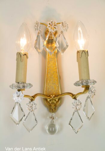 Antieke kristallen wandlamp, antique crystal wall lamp, antike Wandleuchte Kristall