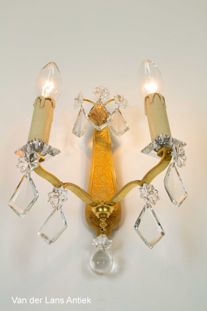 Antieke kristallen wandlamp, antique crystal wall lamp, antike Wandleuchte Kristall