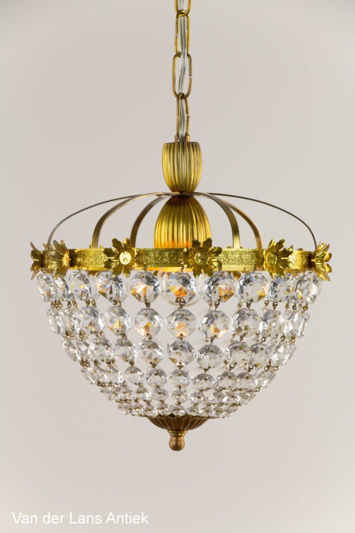 Korbluster, basket chandelier, zakkroonluchter, empire kroonluchter