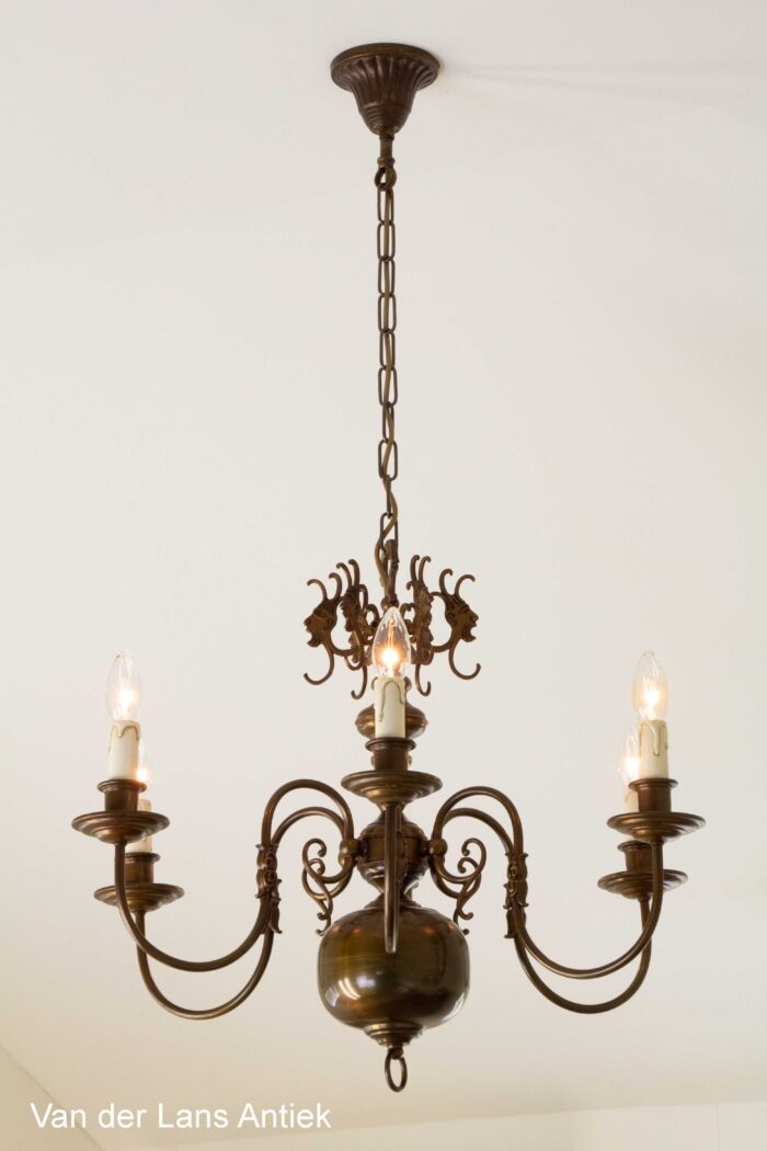 Antieke Hollandse kroonluchter, Antique Dutch chandelier, Antike hollandische Kronleuchter