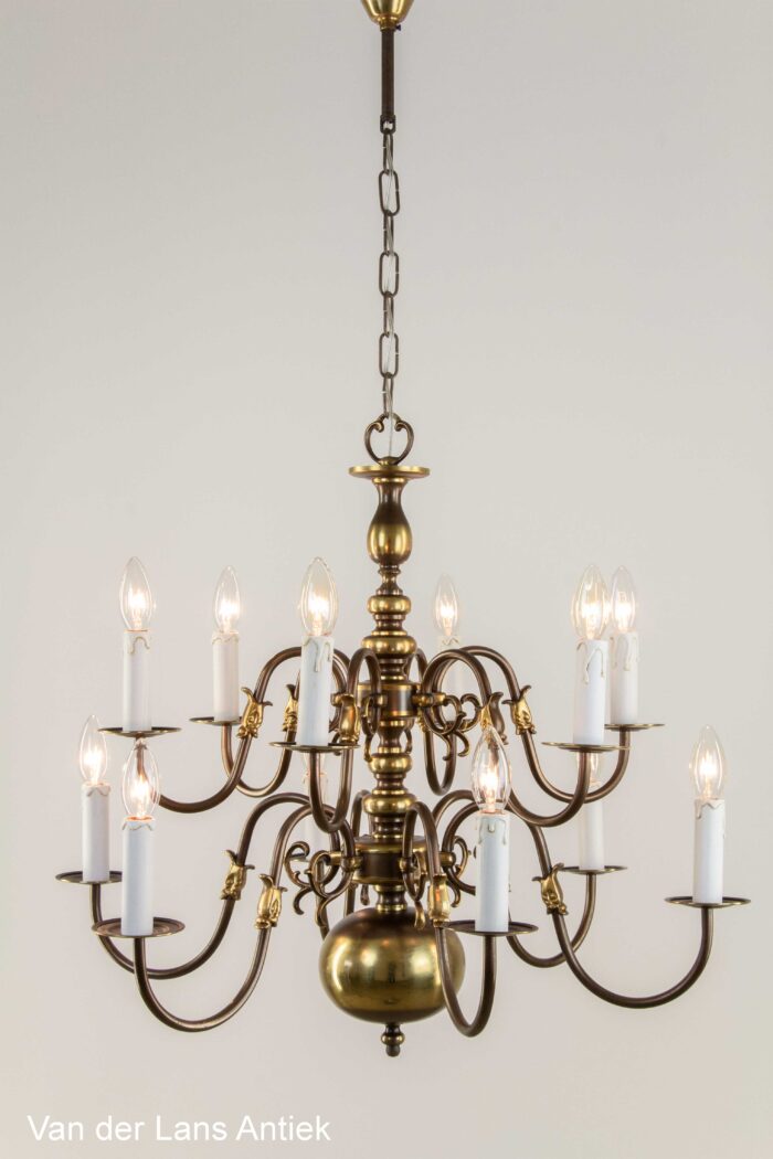 Antieke Hollandse kroonluchter, Antique Dutch chandelier, Antike hollandische Kronleuchter