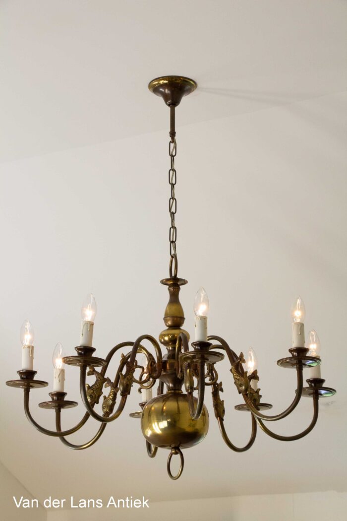 Antieke Hollandse kroonluchter, Antique Dutch chandelier, Antike hollandische Kronleuchter