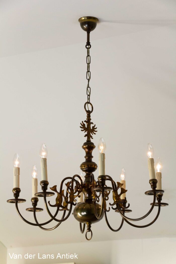 Antieke Hollandse kroonluchter, Antique Dutch chandelier, Antike hollandische Kronleuchter