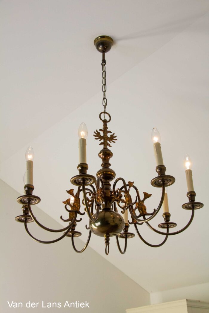 Antieke Hollandse kroonluchter, Antique Dutch chandelier, Antike hollandische Kronleuchter