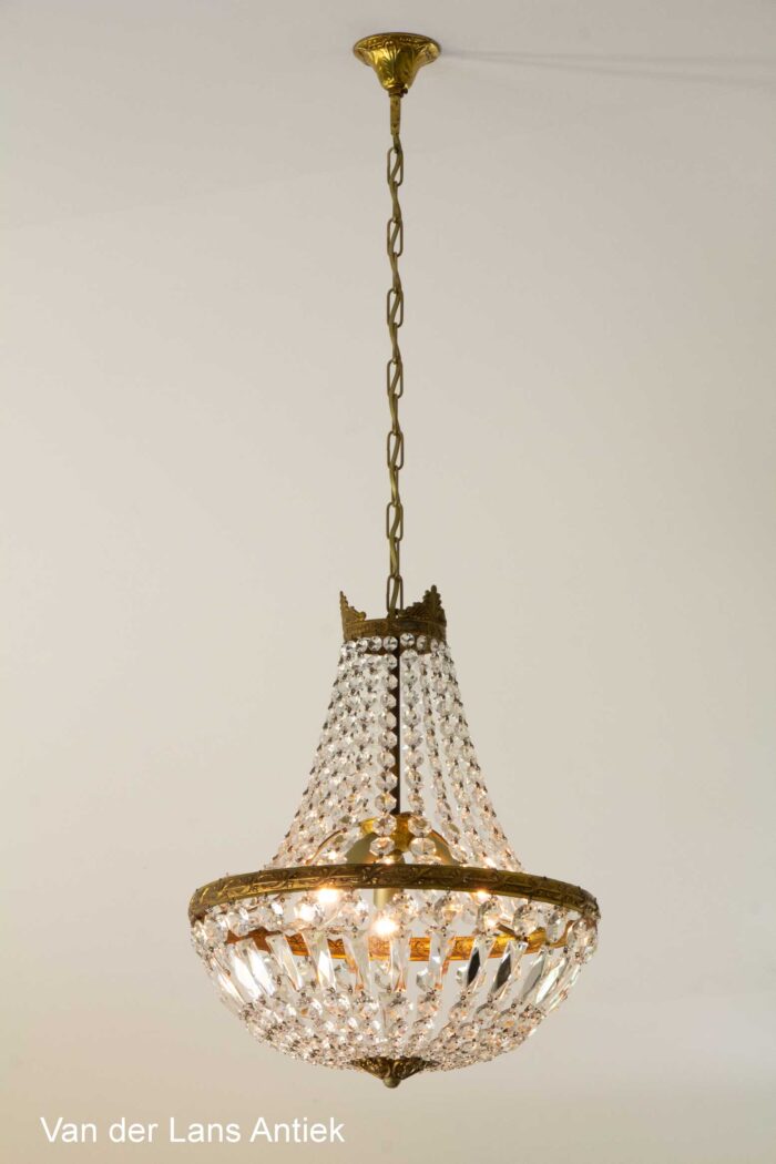 Korbluster, basket chandelier, zakkroonluchter, empire kroonluchter