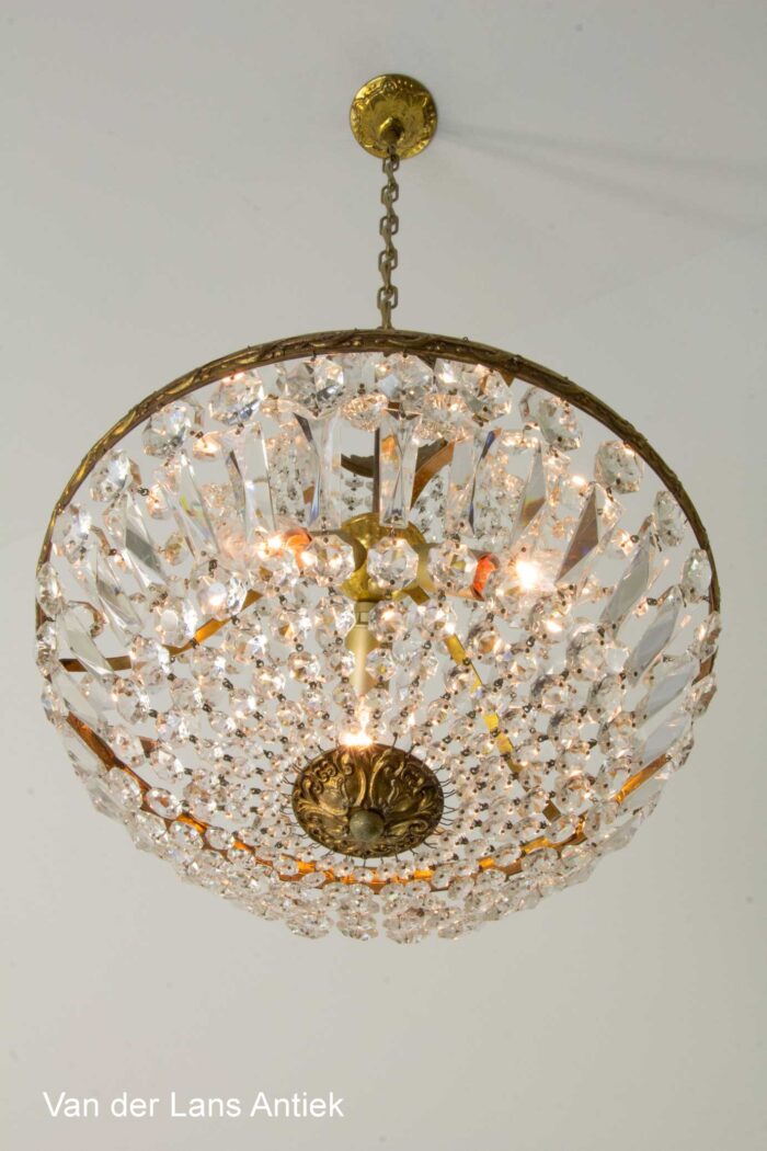 Korbluster, basket chandelier, zakkroonluchter, empire kroonluchter