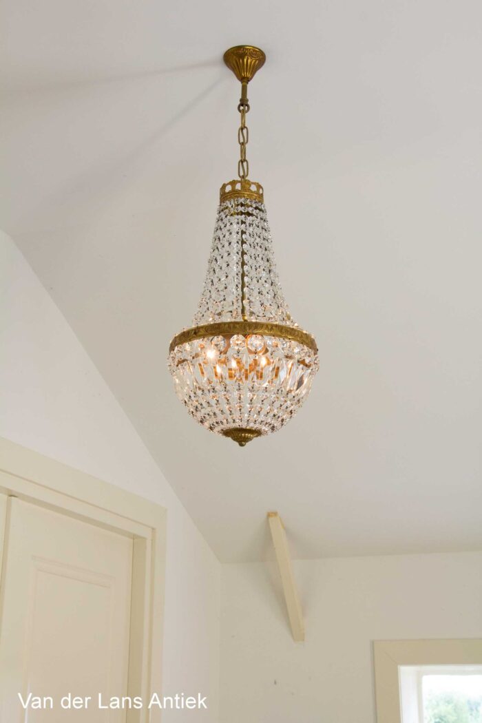 Korbluster, basket chandelier, zakkroonluchter, empire kroonluchter