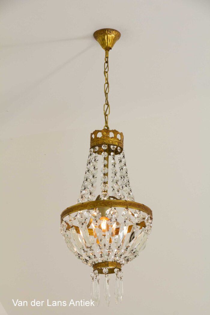 Korbluster, basket chandelier, zakkroonluchter, empire kroonluchter