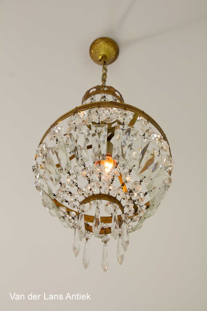 Korbluster, basket chandelier, zakkroonluchter, empire kroonluchter