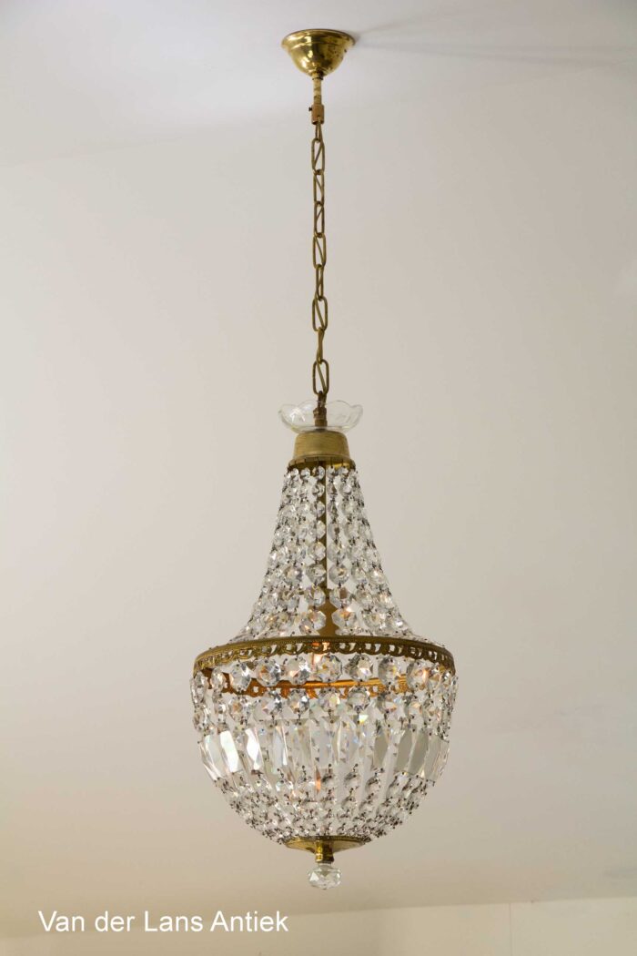 Korbluster, basket chandelier, zakkroonluchter, empire kroonluchter