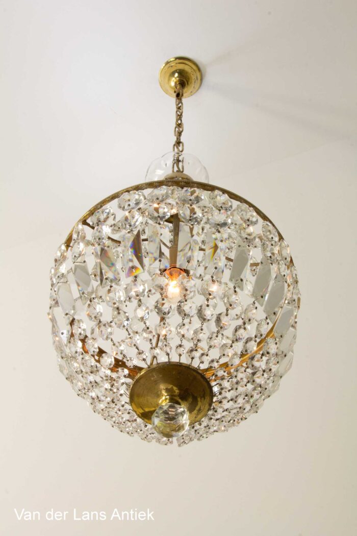 Korbluster, basket chandelier, zakkroonluchter, empire kroonluchter